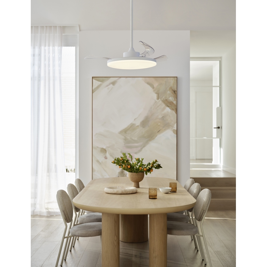 FANAWAY 21612949 - LED Dimbar takfläkt STROLL LED/30W/230V 2700/3500/5000K diameter 106 cm vit/genomskinlig + fjärrkontroll