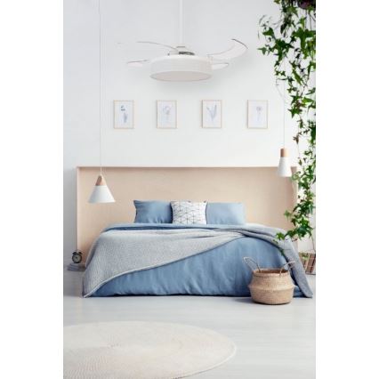 FANAWAY 511030 - LED takfläkt FRASER 3xE27/20W/230V vit + fjärrkontroll