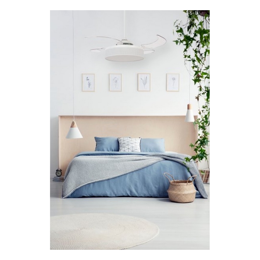 FANAWAY 511030 - LED takfläkt FRASER 3xE27/20W/230V vit + fjärrkontroll