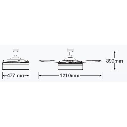 FANAWAY 511030 - LED takfläkt FRASER 3xE27/20W/230V vit + fjärrkontroll