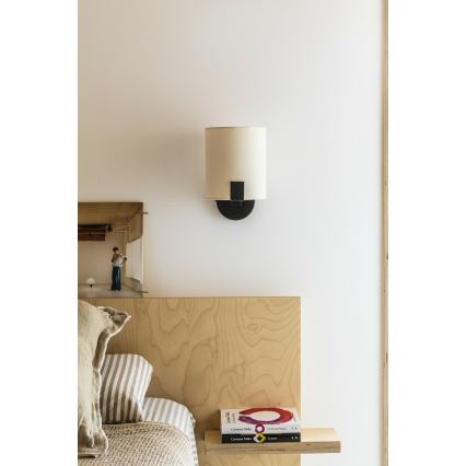 FARO 20053 - LED vägglampa NILA 1xE27/15W/230V + LED/3W grädde/svart