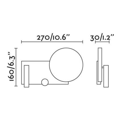 FARO 20065 - LED Dimbar liten vägglampa KLEE LED/10W/230V + LED/3W rätt