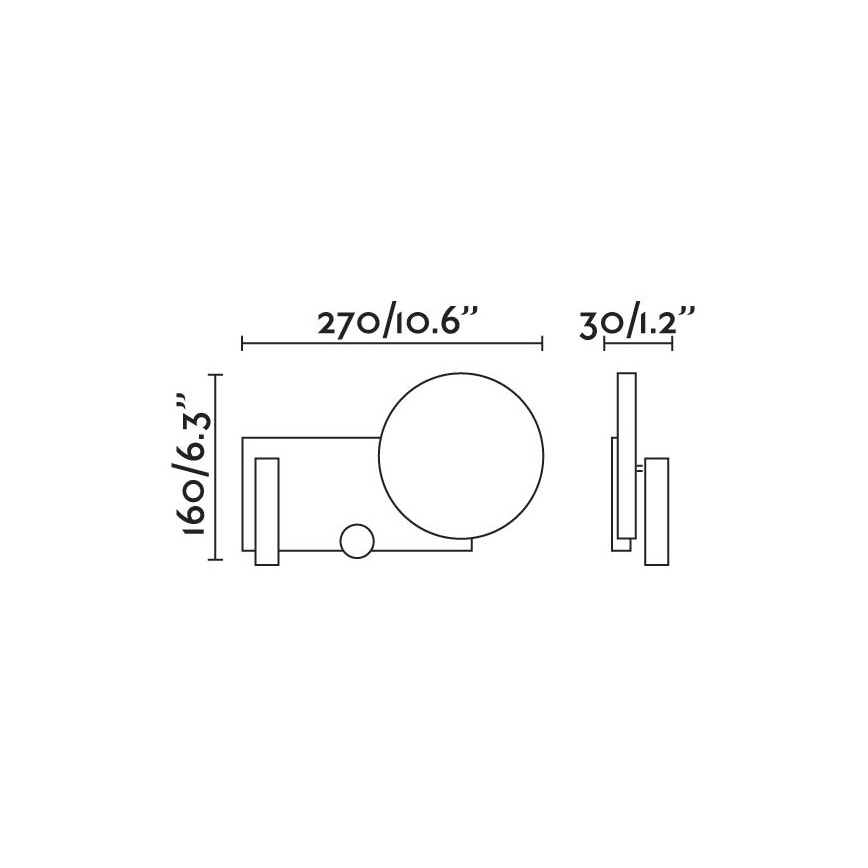 FARO 20065 - LED Dimbar liten vägglampa KLEE LED/10W/230V + LED/3W rätt