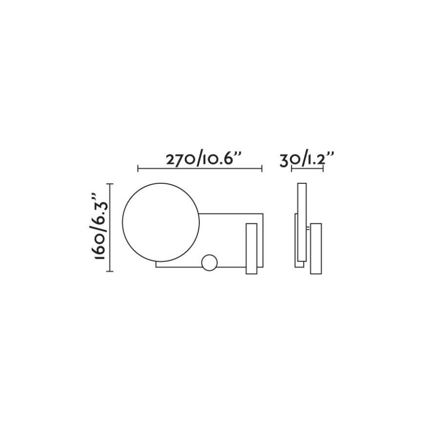 FARO 20066 - LED Dimbar liten vägglampa KLEE LED/10W/230V + LED/3W vänster