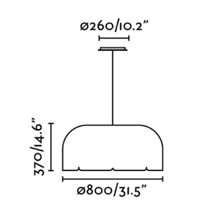 Faro 20104 - LED-lampa på kabel MUTE LED/24W/230V Ø 80 cm 4000K