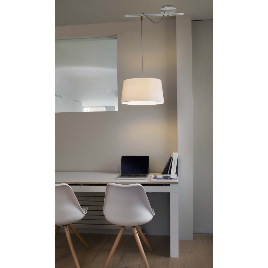FARO 28394 - Ljuskrona med snöre FUSTA 1xE27/20W/230V vit
