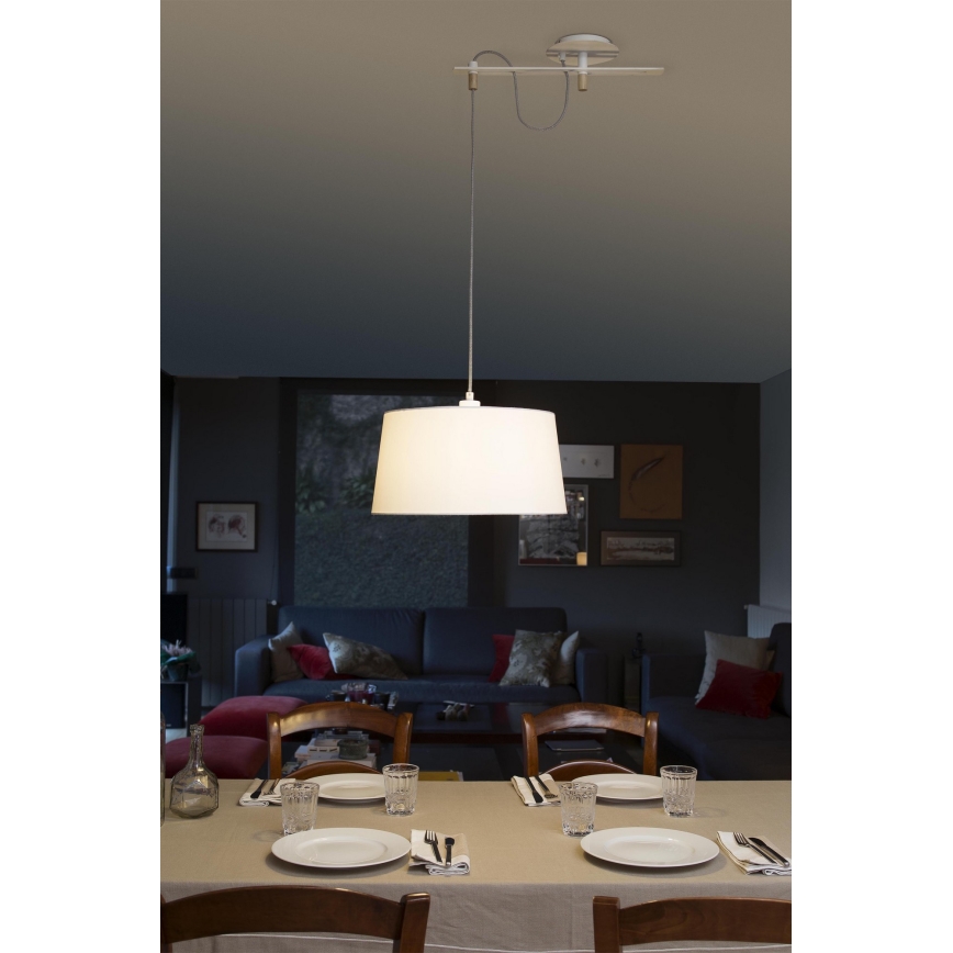 FARO 28394 - Ljuskrona med snöre FUSTA 1xE27/20W/230V vit