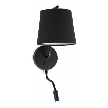 FARO 29330 - LED Vägglampa BERNI 1xE27/20W/230V + 1xLED/3W