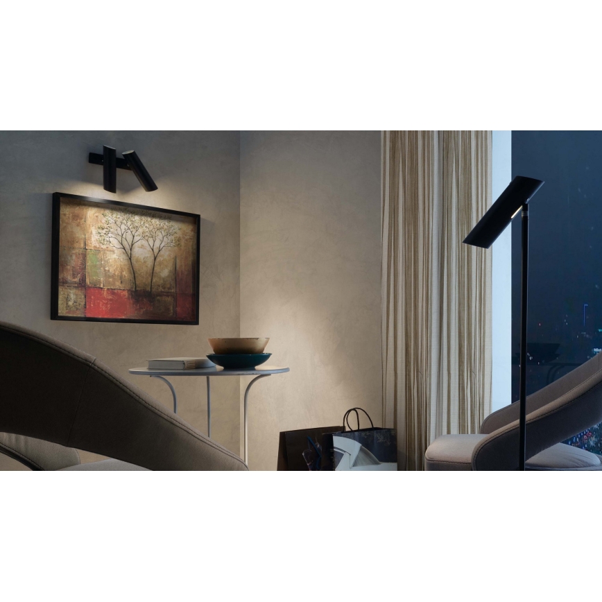 FARO 29876 - väggspotlight LINK 2xGU10/11W/230V svart