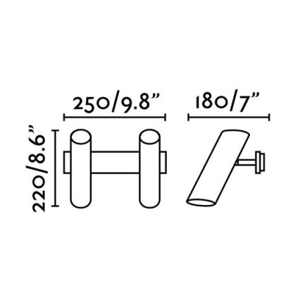 FARO 29876 - väggspotlight LINK 2xGU10/11W/230V svart