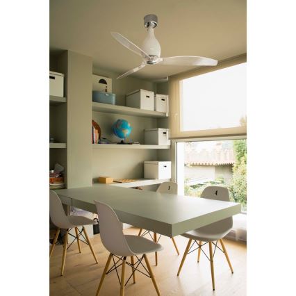 FARO 32020 - Takfläkt MINI ETERFAN vit/klar Ø 128 cm + fjärrkontroll