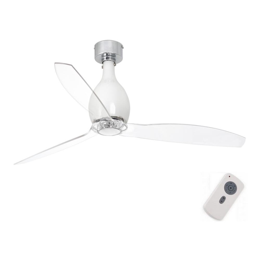 FARO 32020 - Takfläkt MINI ETERFAN vit/genomskinlig + fjärrkontroll