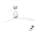FARO 32020 - Takfläkt MINI ETERFAN vit/klar Ø 128 cm + fjärrkontroll