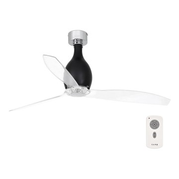 FARO 32026 - Takfläkt MINI ETERFAN svart/genomskinlig + fjärrkontroll