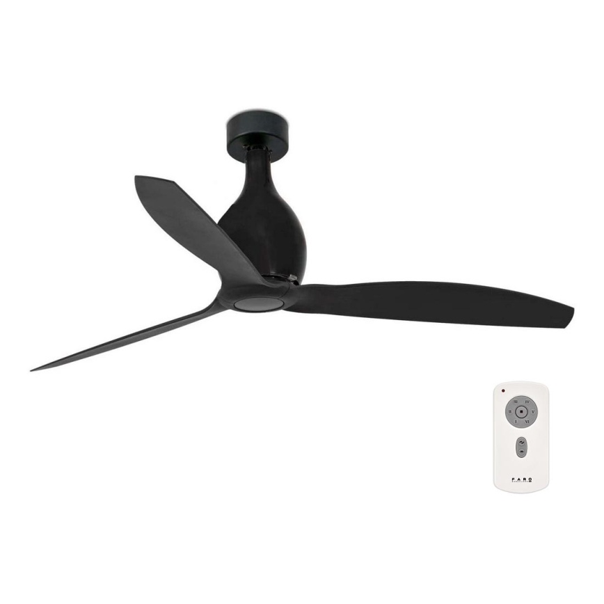 FARO 32030 - Takfläkt MINI ETERFAN svart diameter 128 cm + fjärrkontroll