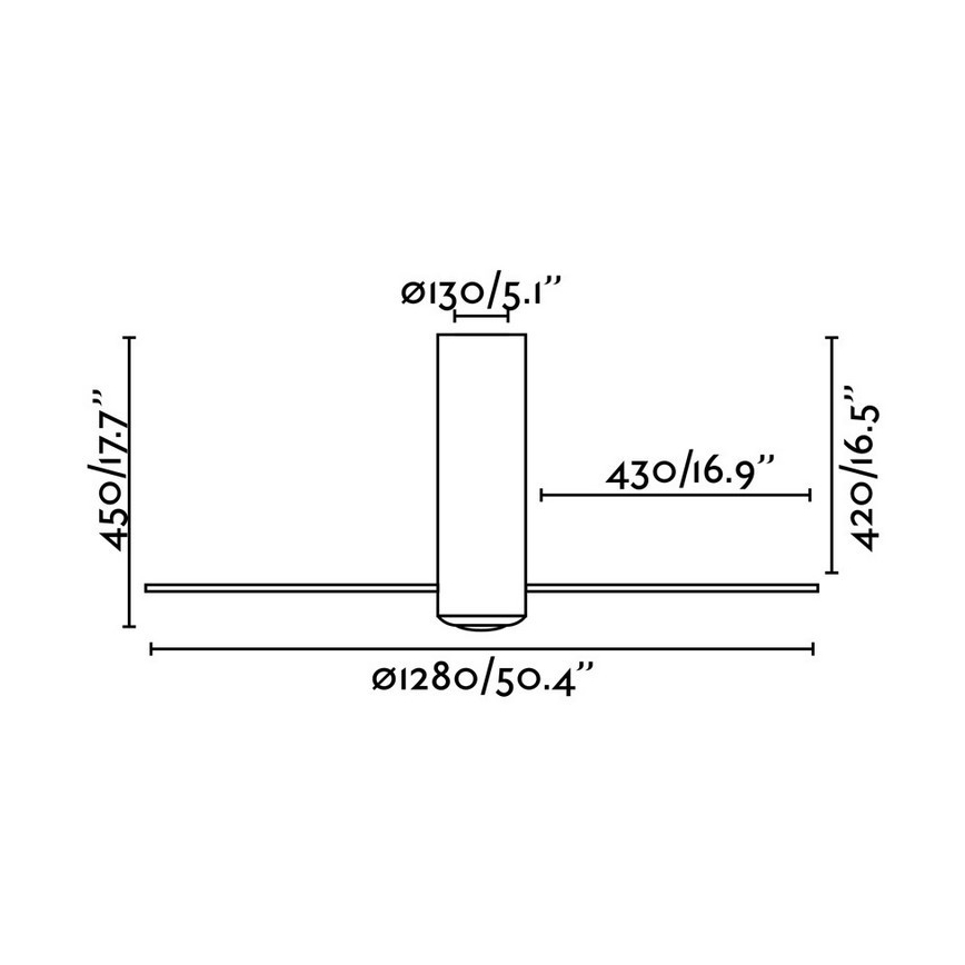 FARO 32034 - Takfläkt TUBE FAN vit/klar Ø 128 cm