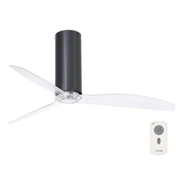 FARO 32035 - Takfläkt TUBE FAN svart/genomskinlig + fjärrkontroll