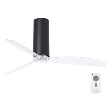 FARO 32036 - Takfläkt TUBE FAN svart/genomskinlig + fjärrkontroll