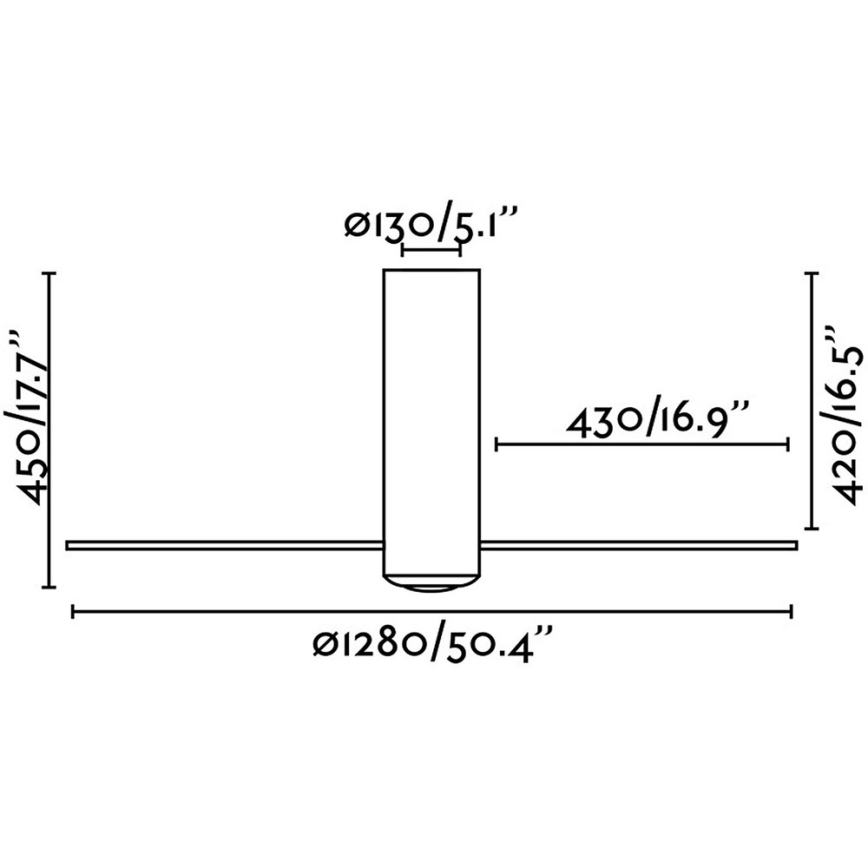 FARO 32036 - Takfläkt TUBE FAN svart/genomskinlig + fjärrkontroll
