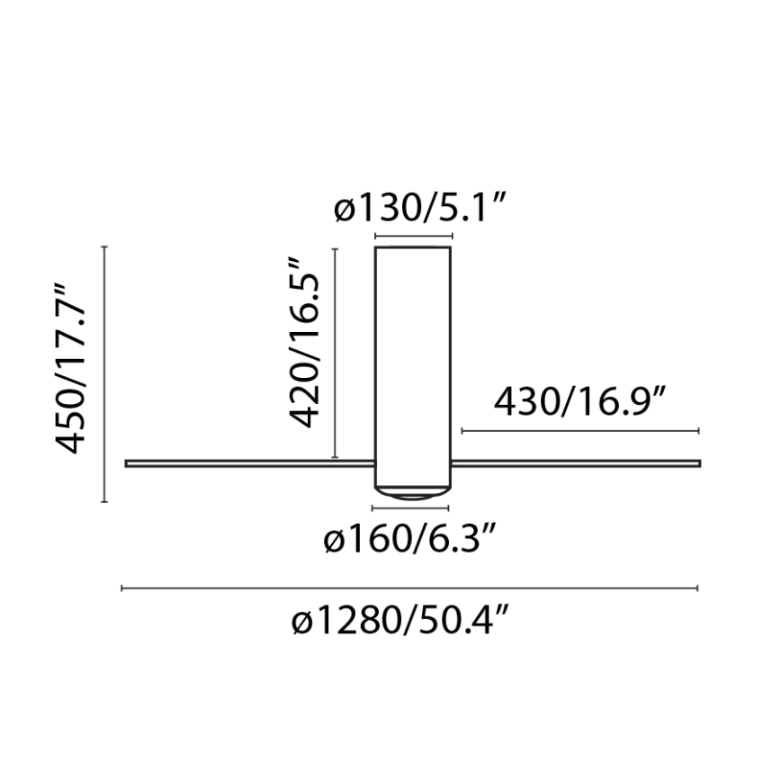 FARO 32037WP - Takfläkt TUBE FAN svart/brun d. 128 cm SMART + RC