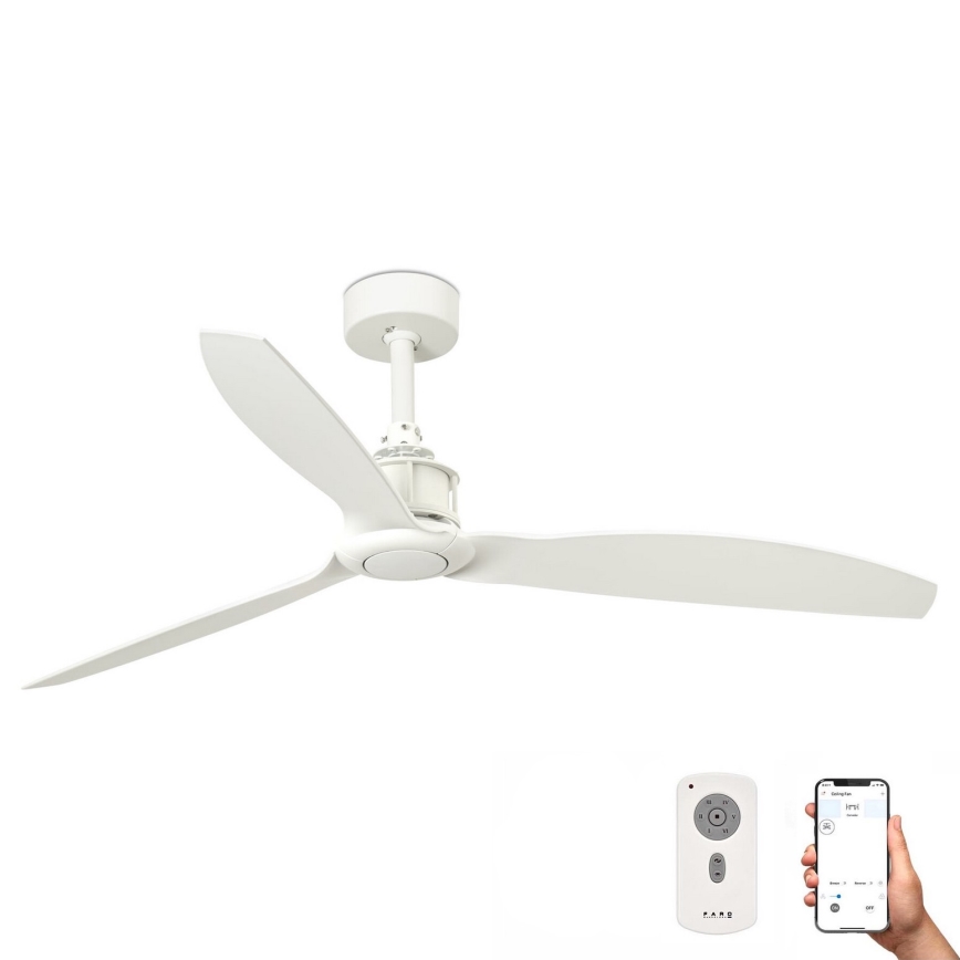 FARO 32101WP - Takfläkt JUST FAN M vit diameter 128 cm SMART + fjärrkontroll