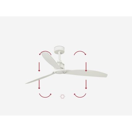 FARO 32101WP - Takfläkt JUST FAN M vit diameter 128 cm SMART + fjärrkontroll