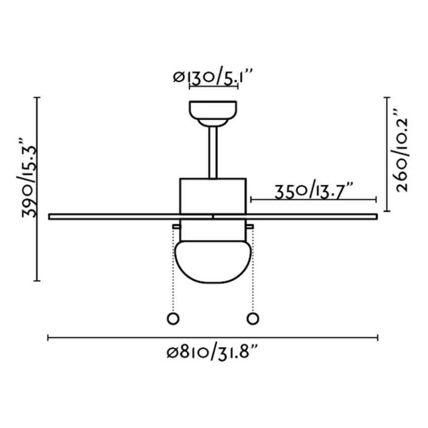 FARO 33179 - Takfläkt PALAO 1xE14/40W/230V