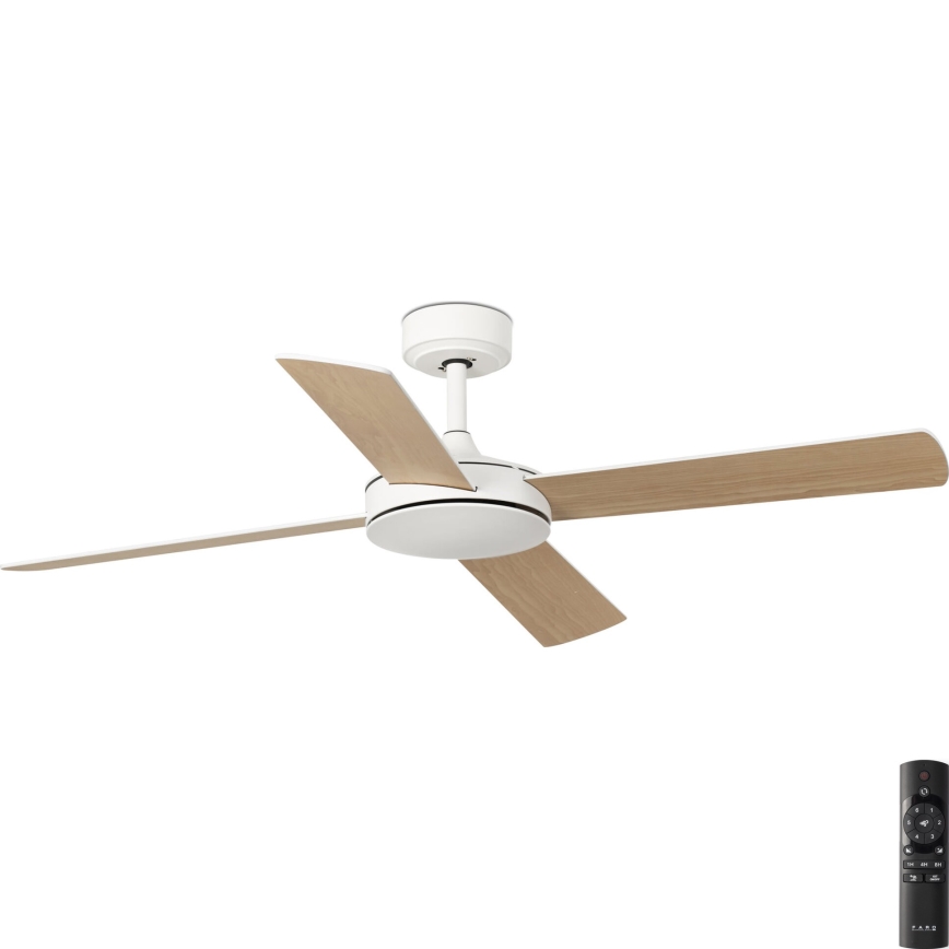 FARO 33350DC - Takfläkt MALLORCA L vit/brun + fjärrkontroll