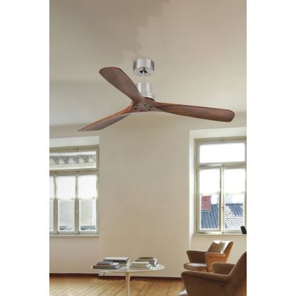 FARO 33370DC - Takfläkt LANTAU brun/matt krom + fjärrkontroll