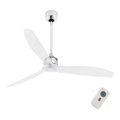 FARO 33394 - Takfläkt JUST FAN skinande krom/genomskinlig + fjärrkontroll