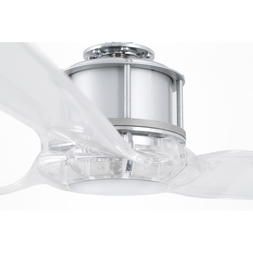 FARO 33394 - Takfläkt JUST FAN skinande krom/genomskinlig + fjärrkontroll