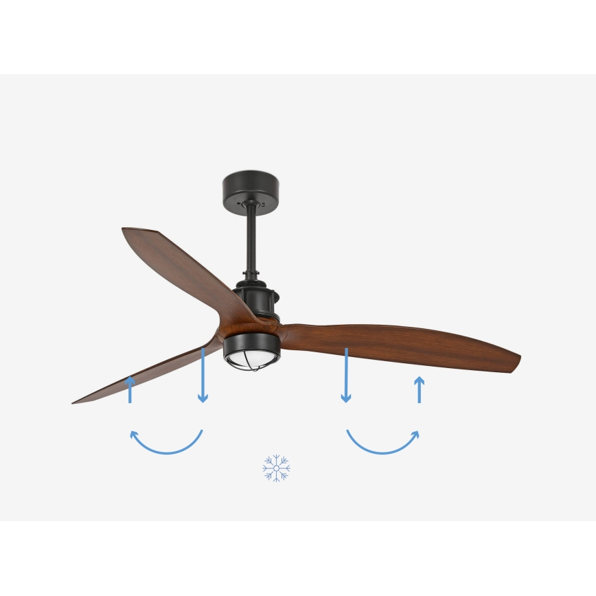 FARO 33395-10 - LED takfläkt JUST FAN LED/16W/230V svart/brun + fjärrkontroll