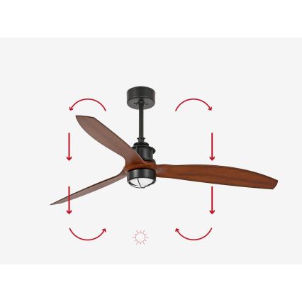 FARO 33395-10 - LED takfläkt JUST FAN LED/16W/230V svart/brun + fjärrkontroll