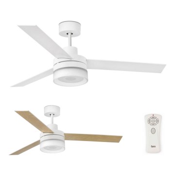 FARO 33460 - LED takfläkt med en högtalare ICE LED/15W/230V vit/brun + fjärrkontroll