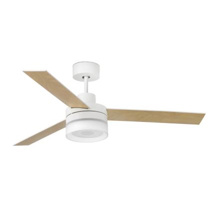 FARO 33460 - LED takfläkt med en högtalare ICE LED/15W/230V vit/brun + fjärrkontroll