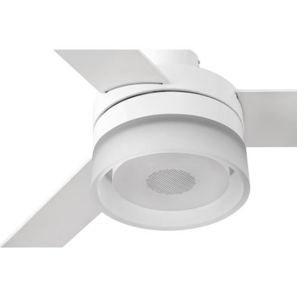 FARO 33460 - LED takfläkt med en högtalare ICE LED/15W/230V vit/brun + fjärrkontroll