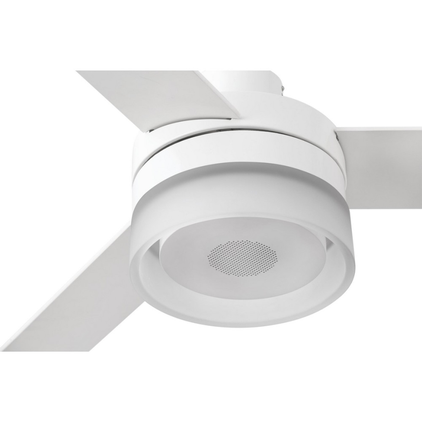 FARO 33460 - LED takfläkt med en högtalare ICE LED/15W/230V vit/brun + fjärrkontroll