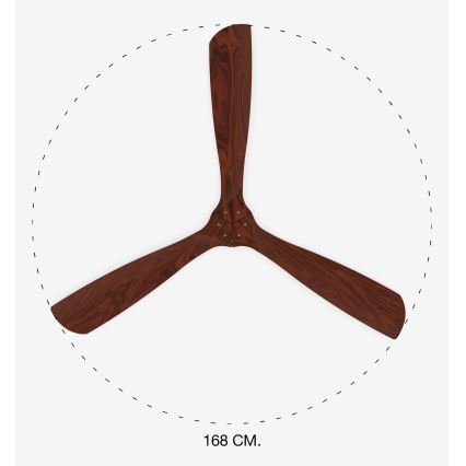 FARO 33464DC - Takfläkt LANTAU XL brun/matt krom diameter 168 cm + fjärrkontroll