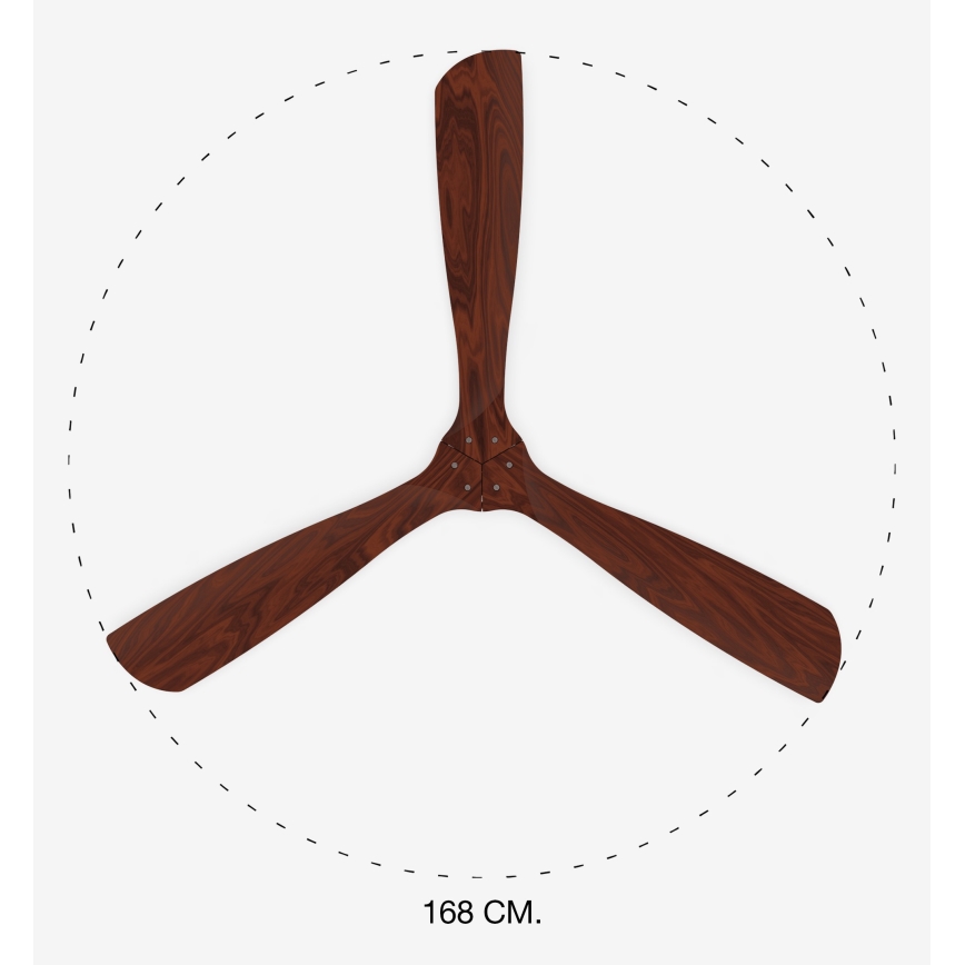 FARO 33464DC - Takfläkt LANTAU XL brun/matt krom diameter 168 cm + fjärrkontroll