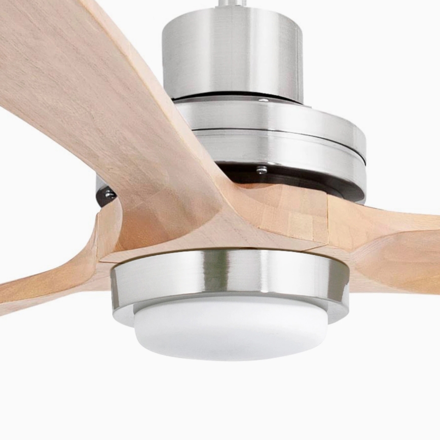 FARO 33505DC - LED Takfläkt LANTAU XL LED/15W/230V trä/matt krom Ø 168 cm + fjärrkontroll