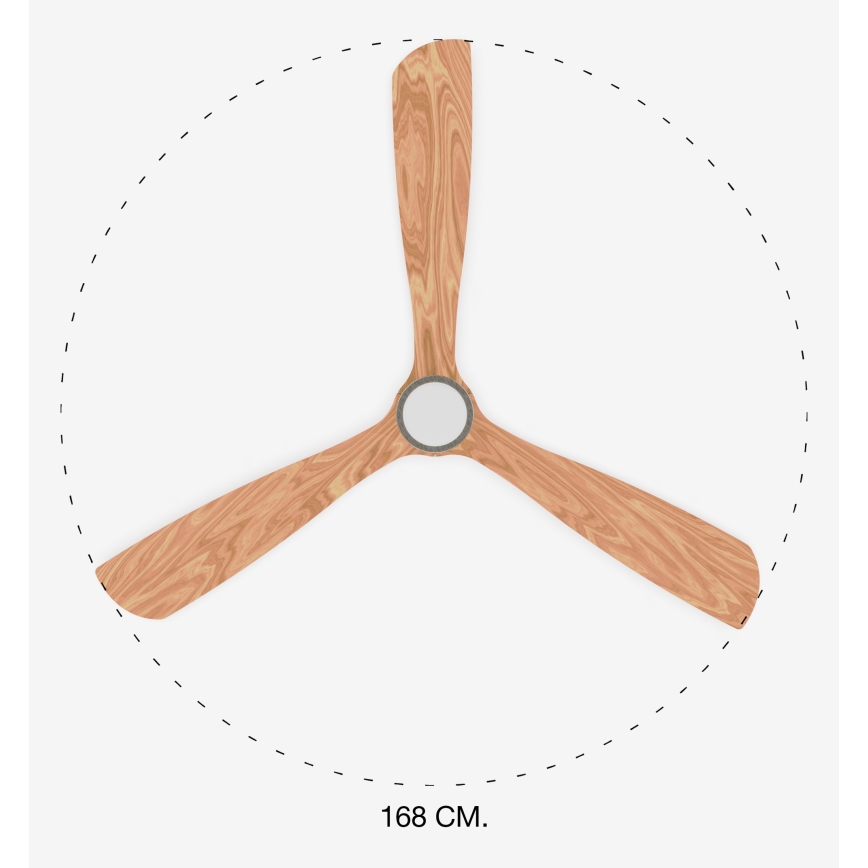 FARO 33505DC - LED Takfläkt LANTAU XL LED/15W/230V trä/matt krom Ø 168 cm + fjärrkontroll