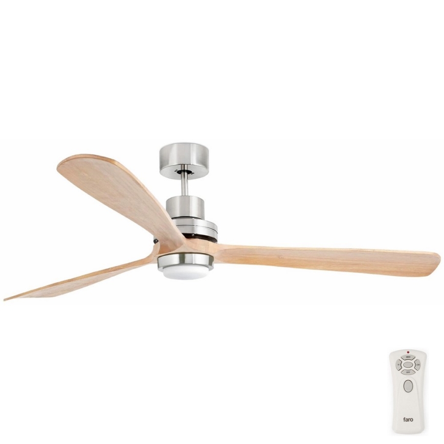 FARO 33505DC - LED takfläkt LANTAU XL LED/15W/230V trä/matt krom diameter 168 cm + fjärrkontroll