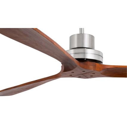 FARO 33508DC - Takfläkt MINI LANTAU matt krom/brun diameter 108 cm + fjärrkontroll