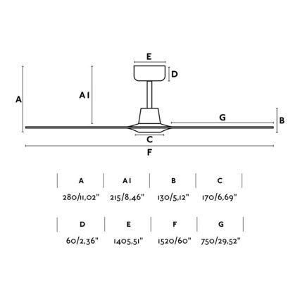 FARO 33511 - Takfläkt MOREA Ø 152 cm med fjärrkontroll
