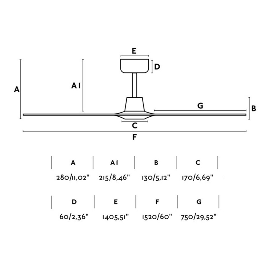FARO 33511 - Takfläkt MOREA Ø 152 cm med fjärrkontroll