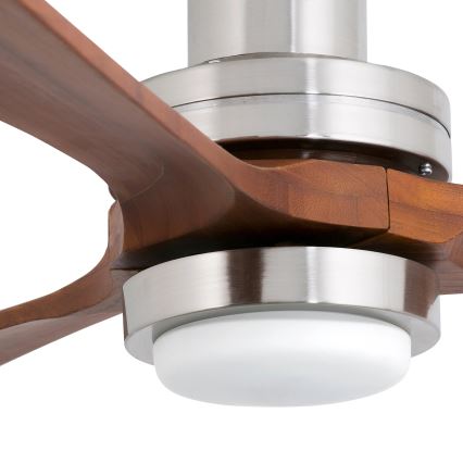 FARO 33518DC - LED takfläkt LANTAU LED/15W/230V matt krom/trä + fjärrkontroll