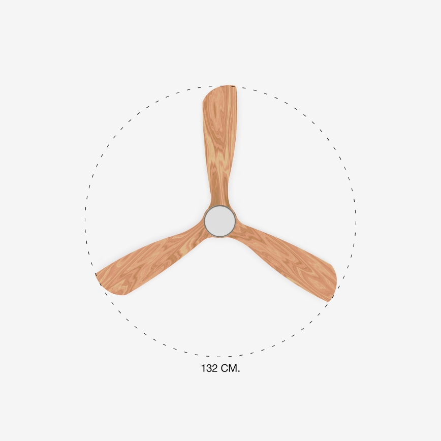 FARO 33560DC - LED Takfläkt LANTAU LED/15W/230V trä/krom Ø 132 cm + fjärrkontroll
