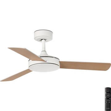FARO 33603DC - Takfläkt MINI MALLORCA S brun/vit + fjärrkontroll