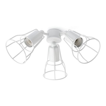FARO 33716 - Belysning med en fläkt YAKARTA 3xE27/15W/230V vit