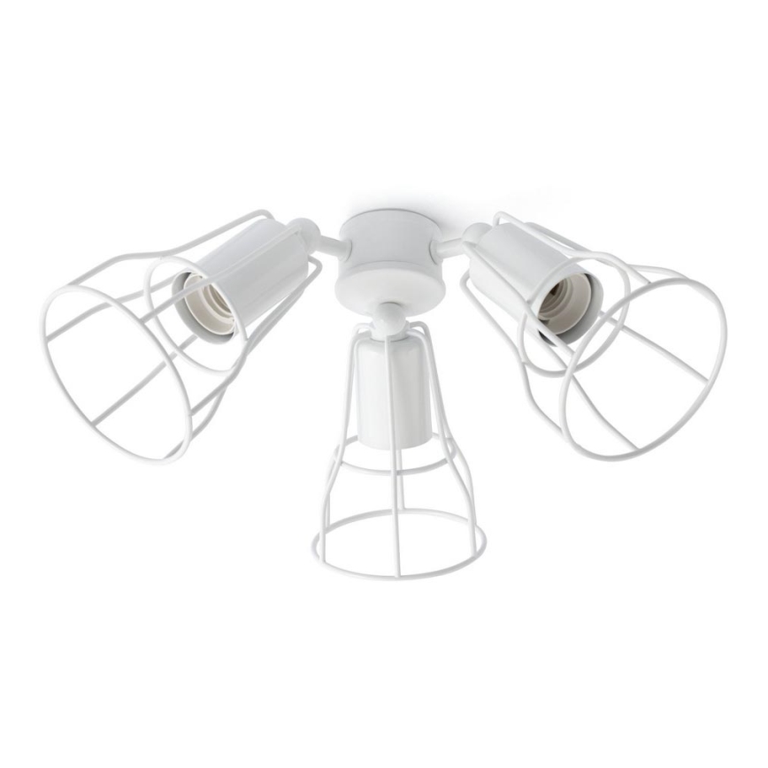 FARO 33716 - Belysning med en fläkt YAKARTA 3xE27/15W/230V vit